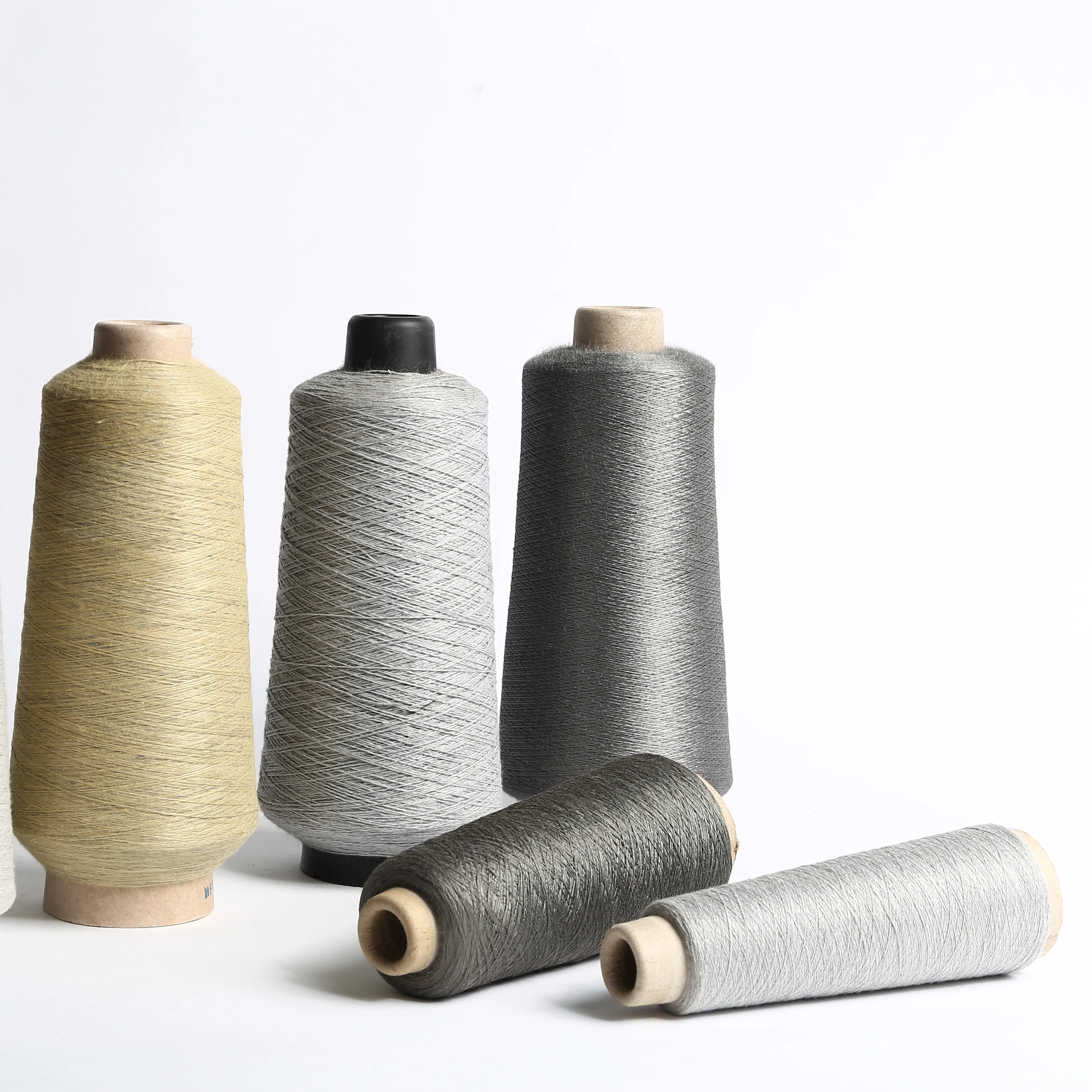 China Supplier Stainless Steel Thread Bobbin Conductive All Type Metallic Blended yarn for Braid Expandable Flex Sleeve