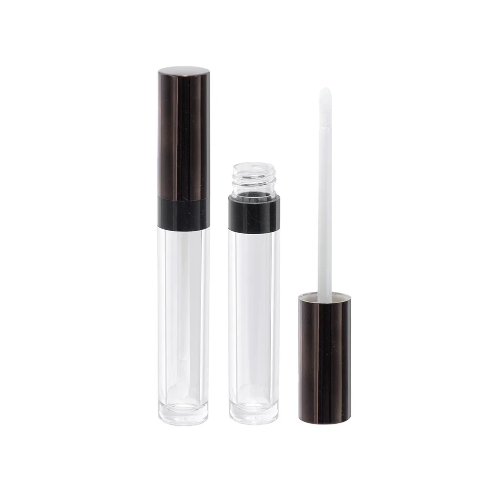 2021 new cosmetic packaging 6.5ml lipgloss tubes with different types of lip brushes transparent empty lip gloss tube