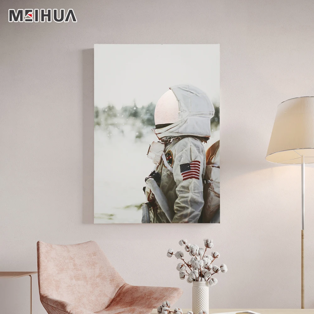 Astronaut Wall Art With Iridescent Foiling Oil Painting Fine Art Canvas Prints For Office Bedroom Living Room Modern Home Decor