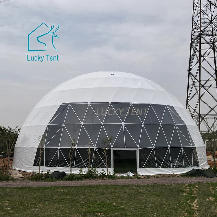 20m Strong Steel Frame Structure PVC Event Tent Commercial Hall Spherical Dome Tent for Exhibition Events