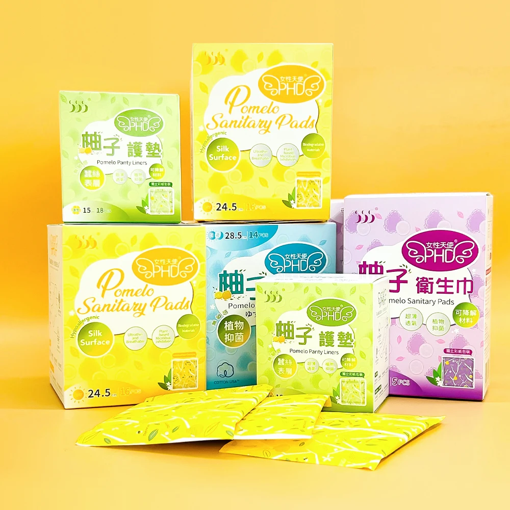 Wholesale Female Organic Cotton Biodegradable Sanitary Pads Comfortable Disposable Sanitary Napkins For Lady
