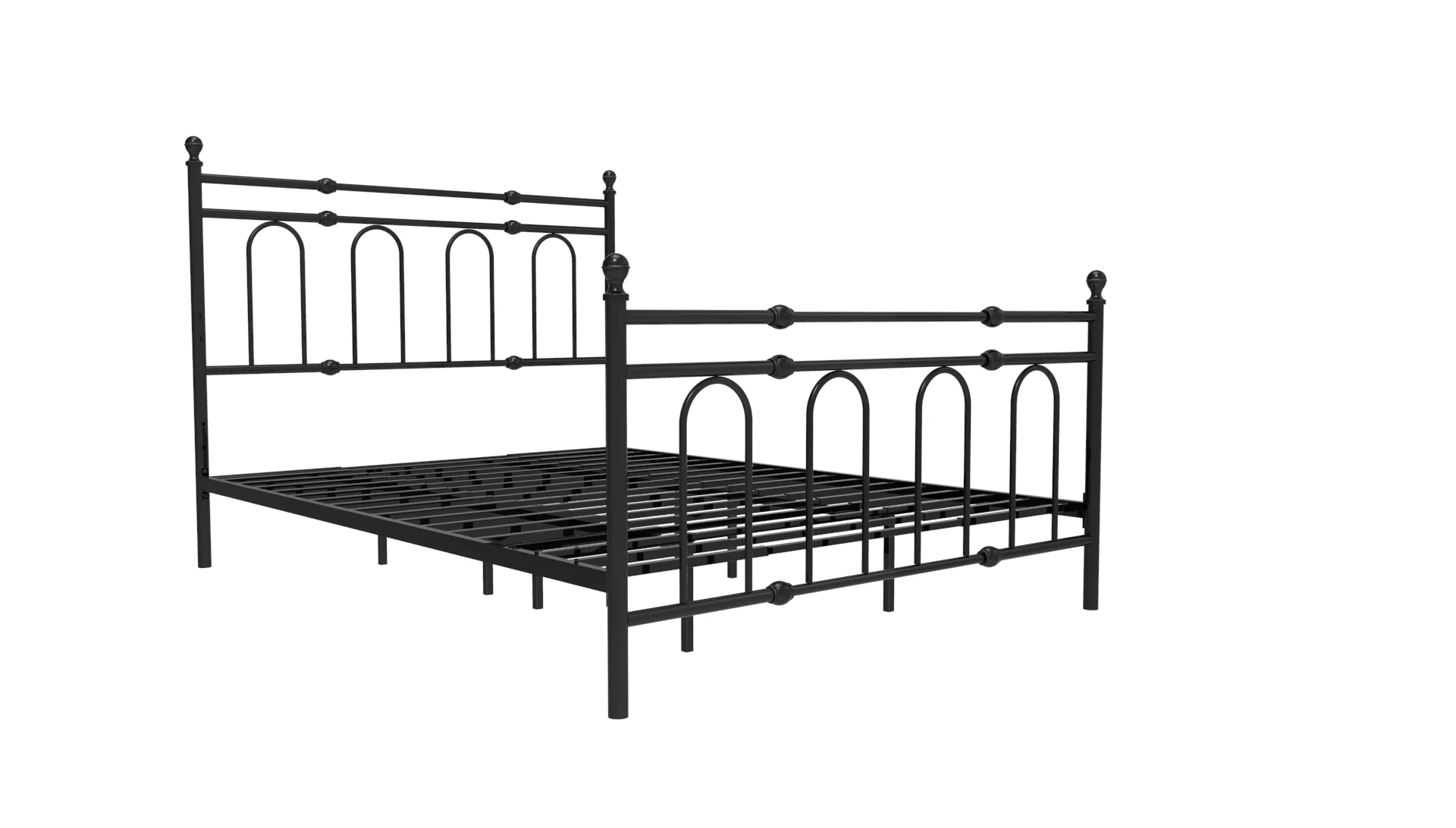 High quality modern hotel simple furniture wrought iron platform double bed /double metal bed frame