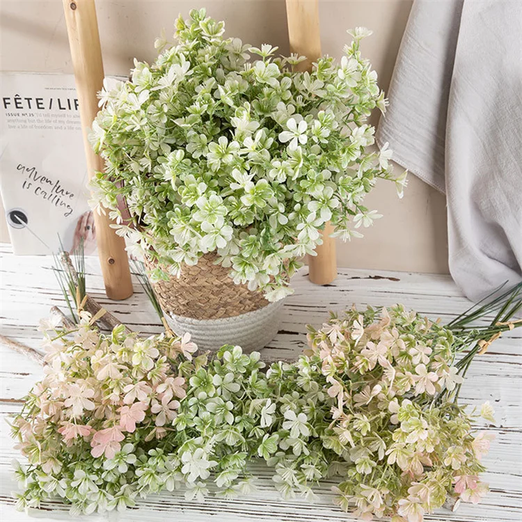 Artificial Flowers Cherry Blossom Light Pink Flowers Bouquet Silk Tall Fake Flower Arrangements for Vase Home Wedding Decoration