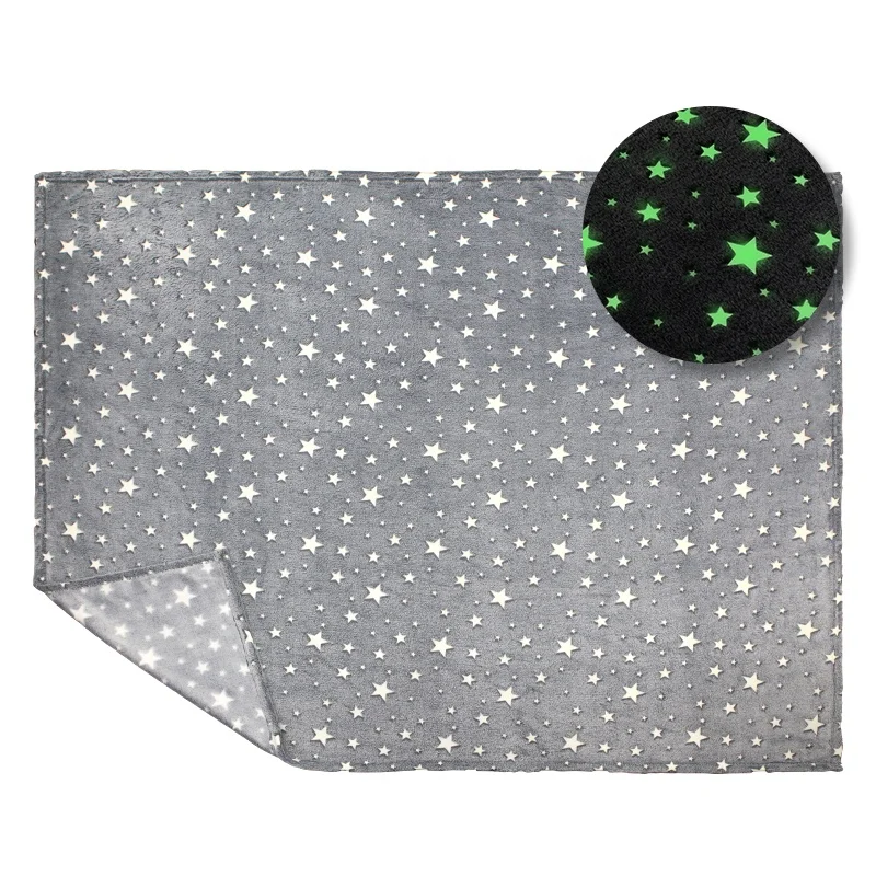 
Micro 100% Polyester Fleece Flannel Fleece Fabric for Glow in The Dark Throw Blanket 