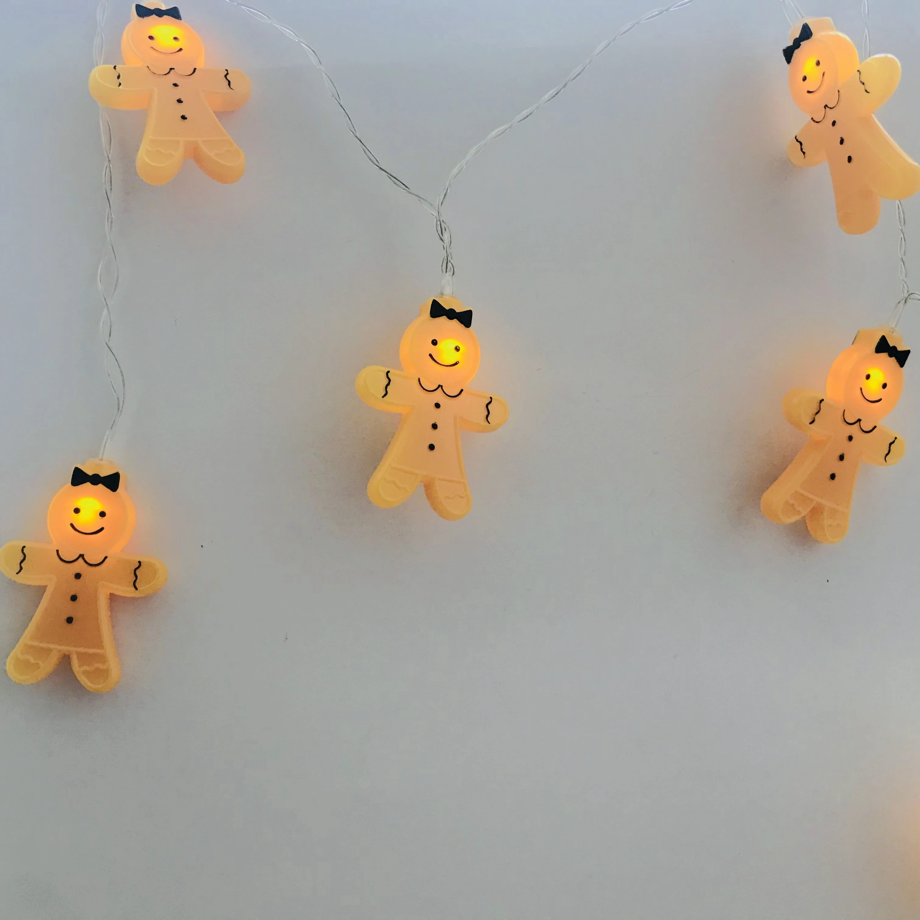 10 LED Christmas Decoration Ornament Lights Set Novelty Gingerbread Men String Lights Battery Gingerbread Cookie Man Night Light