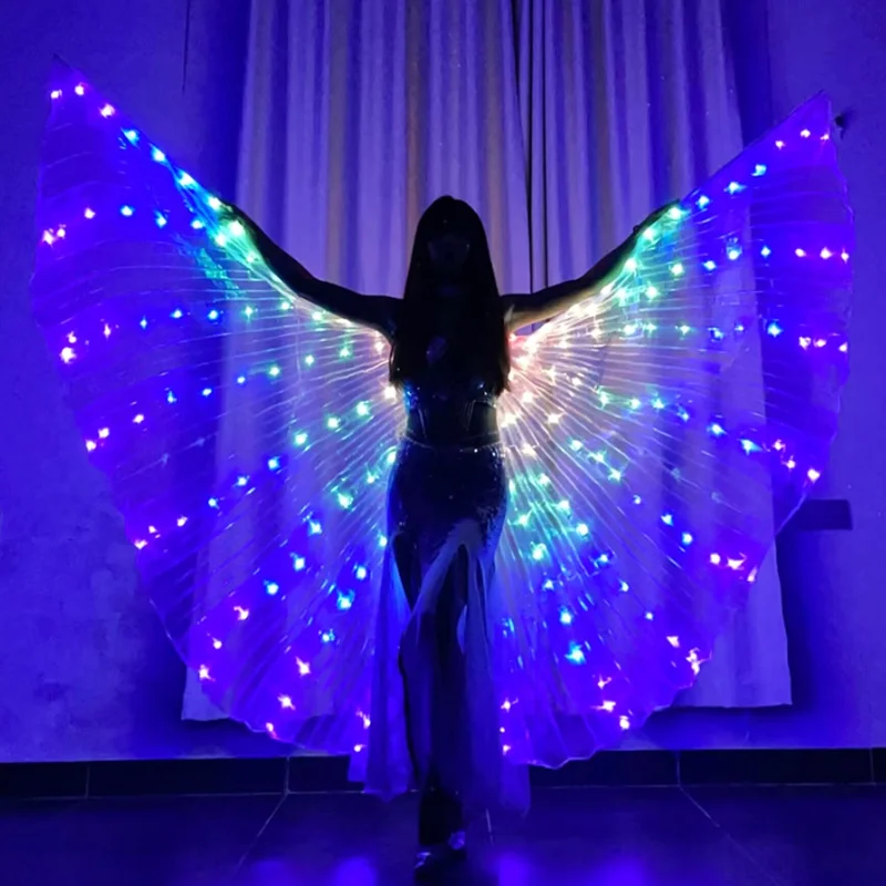 Stage LED props model full color glowing cloak cape for children luminous butterfly wings