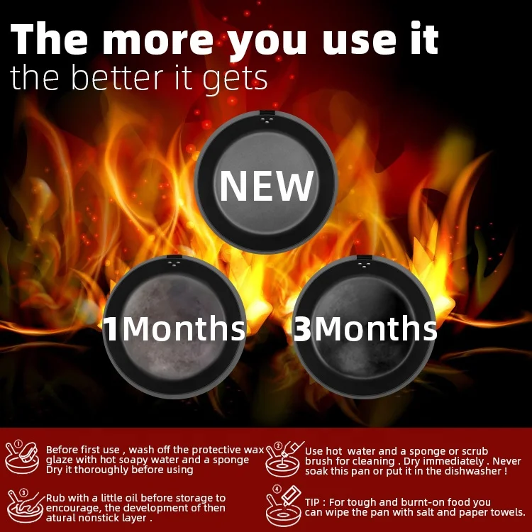 Kitchen Stovetop Food Cooking Cookware Carbon Steel Skillet saucepan Frying Pan