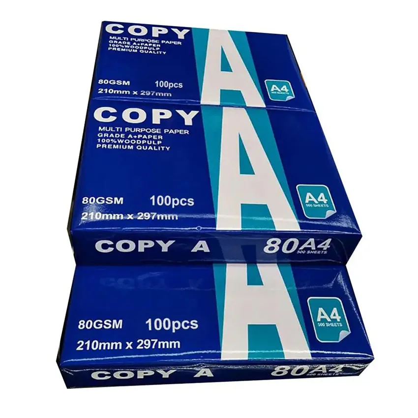 Multipurpose Copy Paper A4 size 100% Wood Pulp 80gsm 70gsm Office School Copy Paper A4