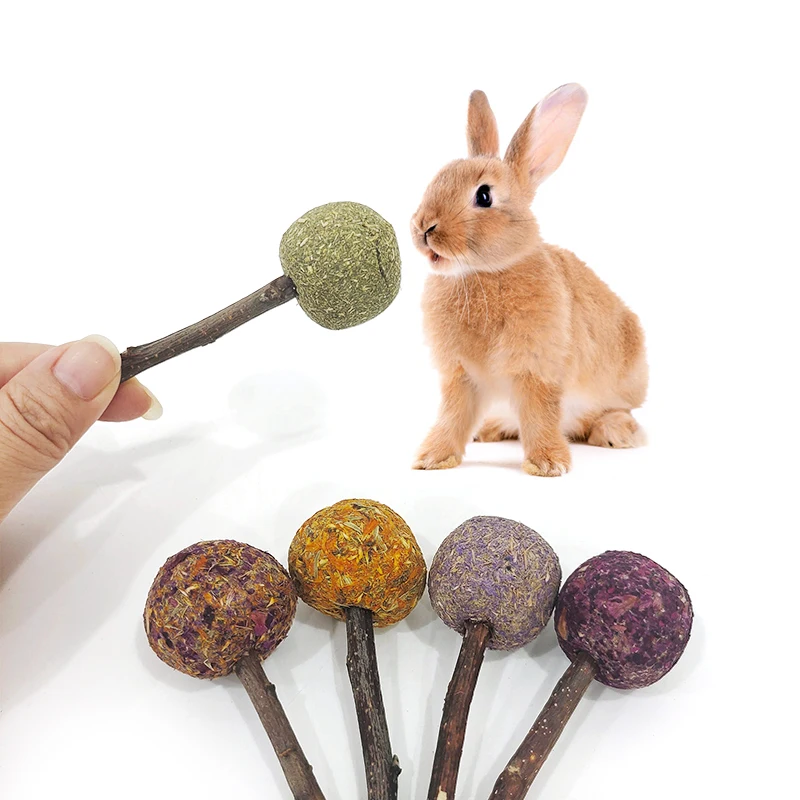 Timothy hay for rabbits snacks lollipops chew toys treats food for rabbits grass cake for chinchilla food Guinea Pig Hamster