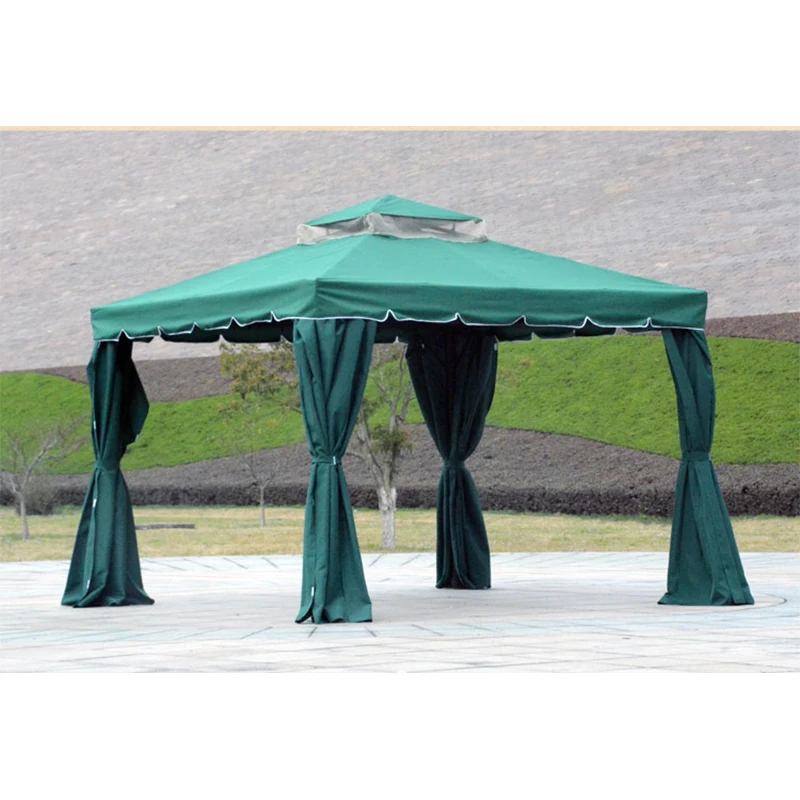 Best Price Customizable Patios Roof Shade and Rain Outdoor Aluminum Pavilion With Mosquito Netting