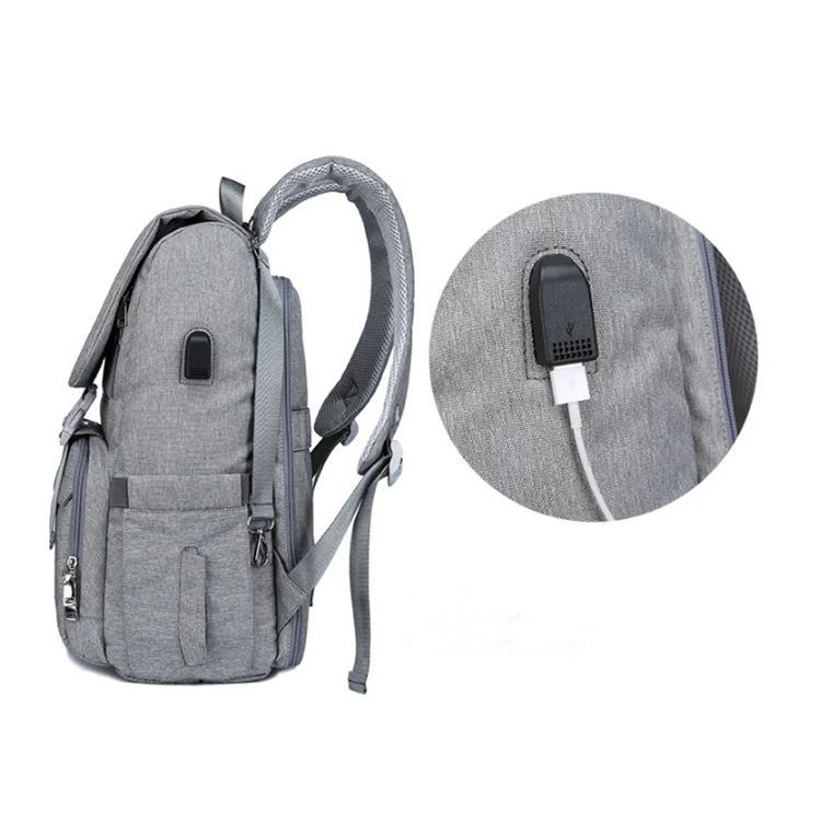 Водонепроницаемый многофункциональный дорожный рюкзак для детских подгузников с USB-портом для зарядки