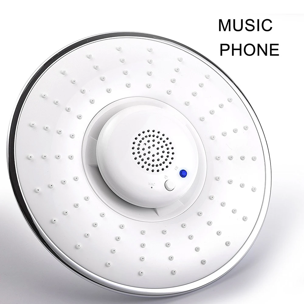 High Quality Bathroom 8 Inch Abs Bt Wireless Waterproof Speaker Blue Tooth Music Shower Head