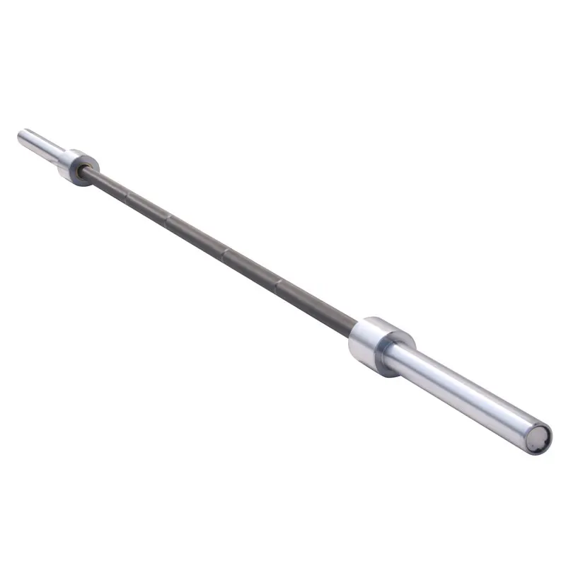 Weightlifting Chrome Solid Steel Barbell Bar with 2 Spring Collars for Weight Training and Powerlifting for gym equipment