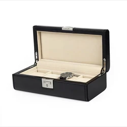 Luxury Watch Storage Boxes Round Corner Leather Watch Display Box With Pillow Fashion Gift Boxes