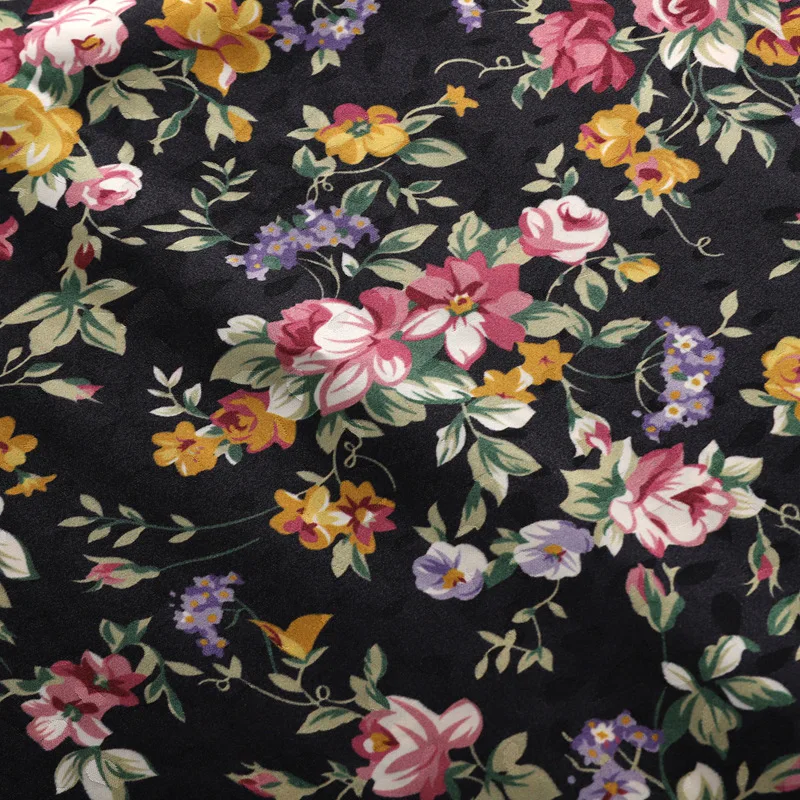 Italian 100% Silk Fabric Yard by Yard Wholesale Custom Silk Fabric Print Stamping Meter Pure Silk Satin Fabric
