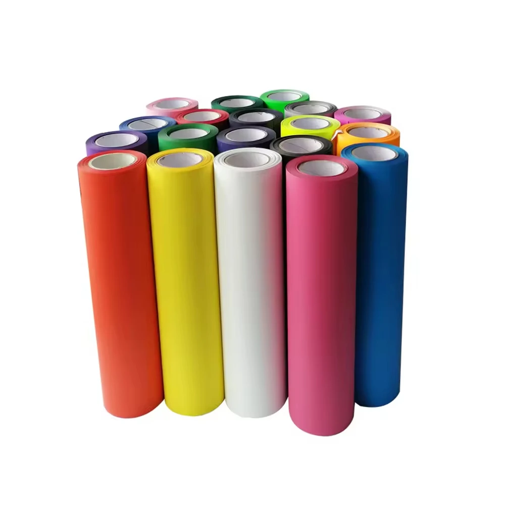 Wholesale Htv Rolls Textil Vinil Film Fabric Pvc PU Heat Transfer Vinyl For T Shirts Iron On Press Cutter