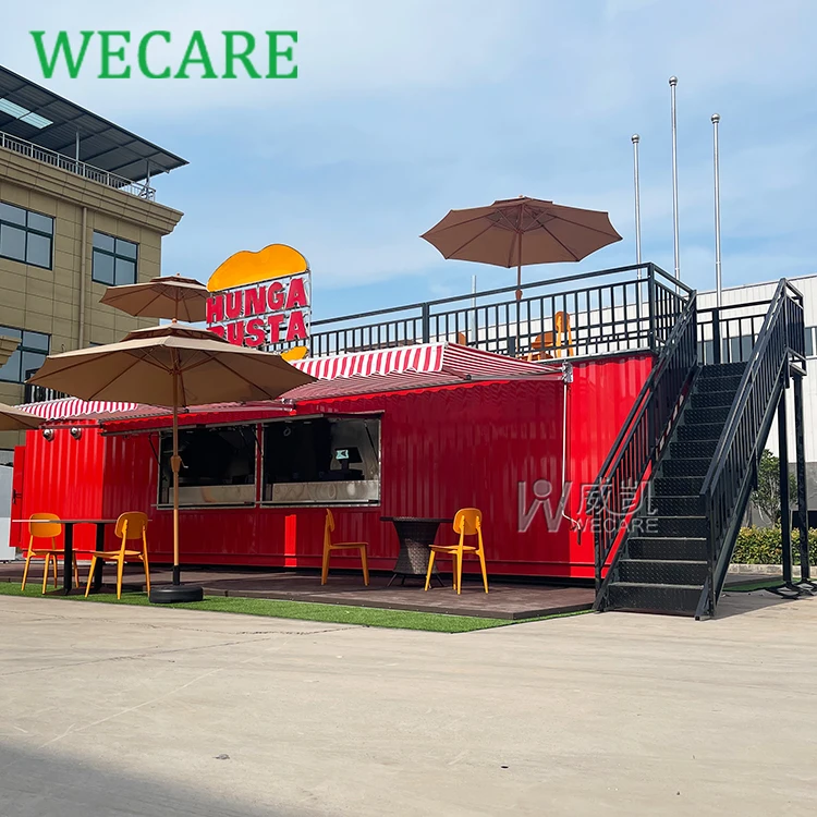 WECARE Shipping Container Kitchen Coffee Ice Cream Coffee Shop Retail Store Food Kiosk Prefabricated Container Bar Restaurant