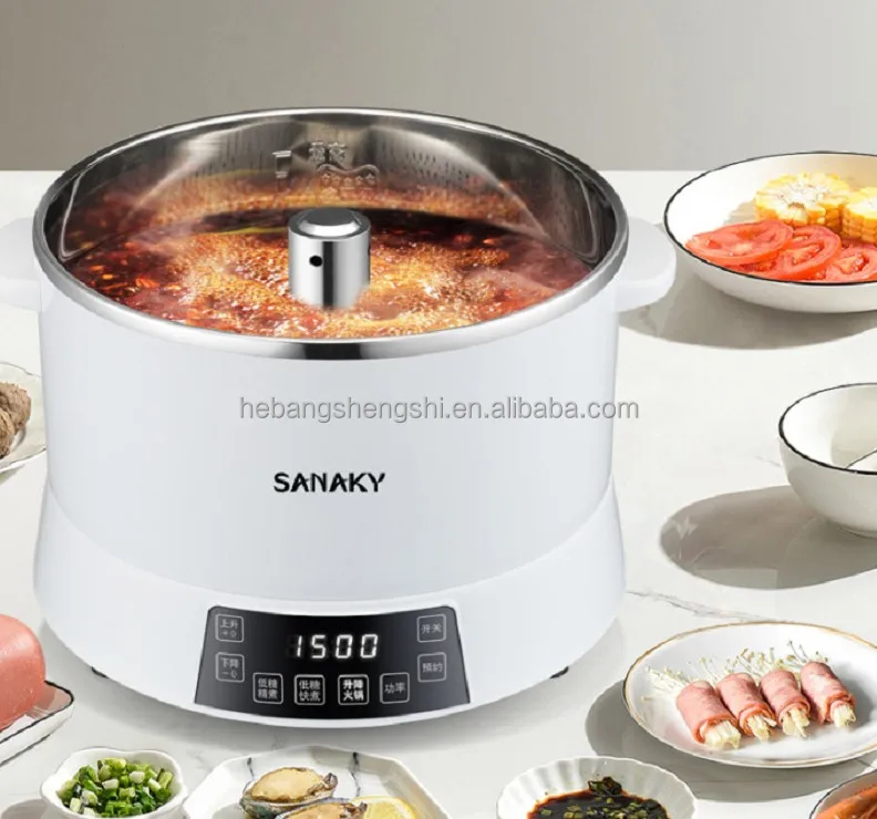  2021 most popular 4L electric automatic lifting hotpot for cooking multifuncional