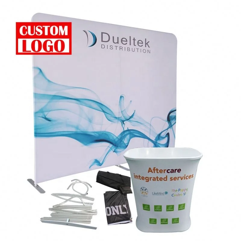 Custom Design Print Curve Shape Metal Backdrop Fabric Backdrop Banner