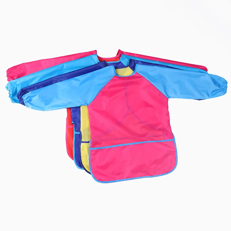 Kids Aprons for Painting Toddler Children Painting Apron Long Sleeve Waterproof Art Smock with 3 Pockets for Daily Activities