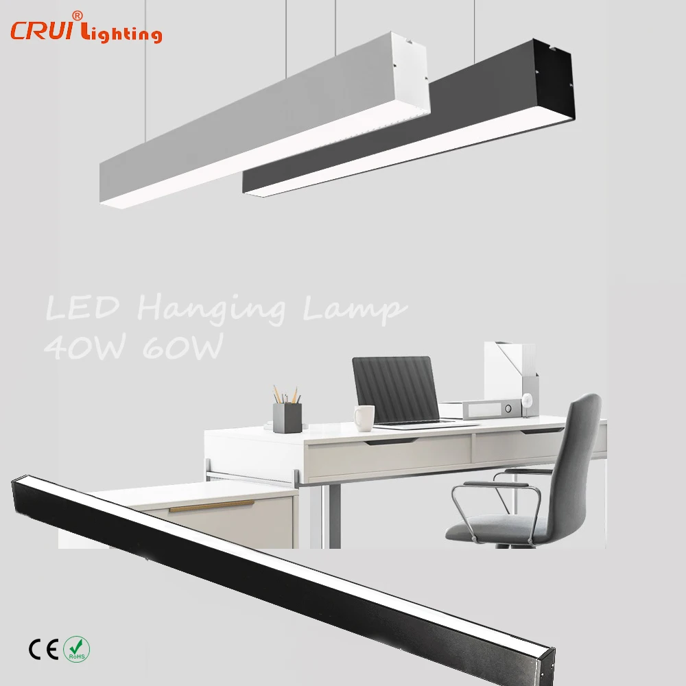 Zhongshan Factory 1M 1.2M 1.5M Hanging lights supermarket hospital school warehouse hanging lamp with ce rohs