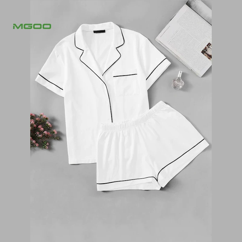 Custom Logo Wholesale Luxury Free Size High Quality Two Piece Set Satin Pyjama Women Sleepwear Pajama For Women Shorts Set