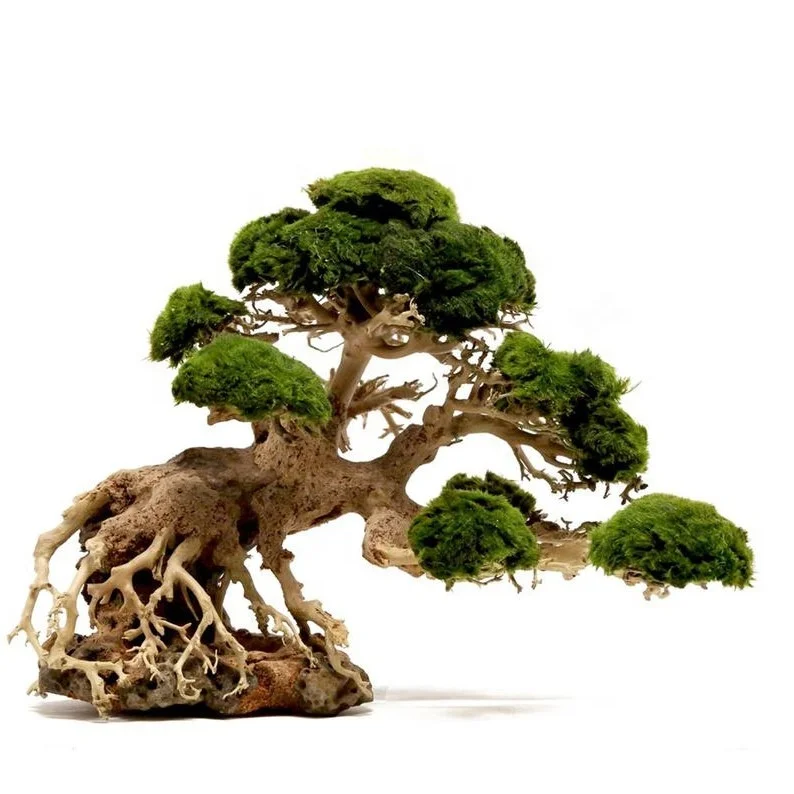 Aquarium Driftwood Artificial Plant Bonsai Moss Tree Fish Tank Decoration