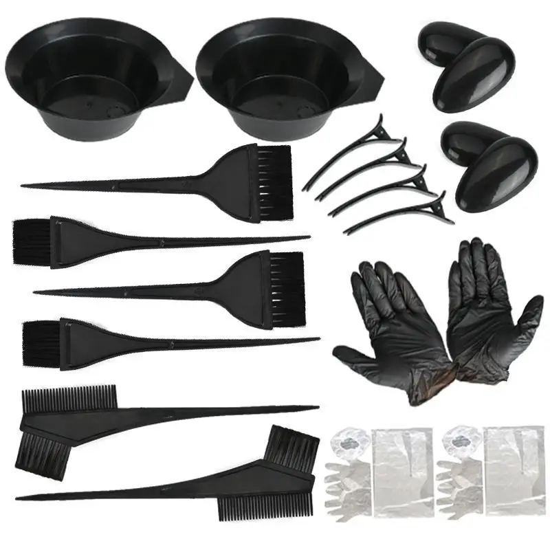 Hair Coloring Kit Brush Comb Mixing Bowl Professional Dye and Corn Starch Pla Salon Color Set Tint Tools