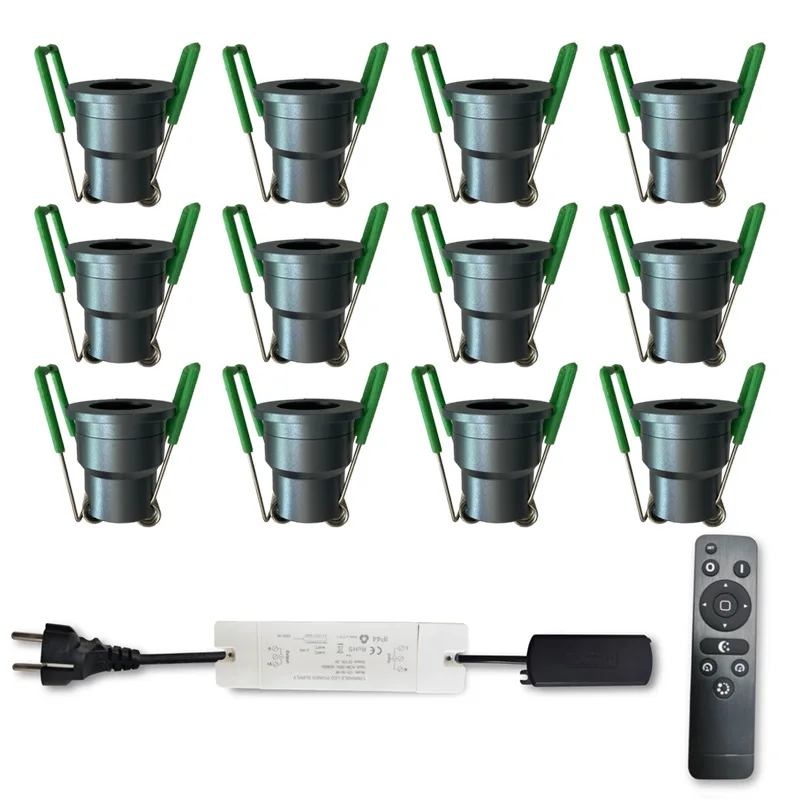 RAL7016 12x3W мини светодиодный свет пятна с регулируемой яркостью RF контроллер утопило downlights для открытый