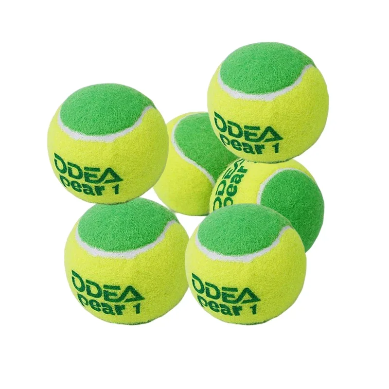 ODEA  Tennis Balls Kids Green Transition Tennis for Children Over 9 Year Old Beginner Decompression 25% Practice Tenis Ball 6Pcs
