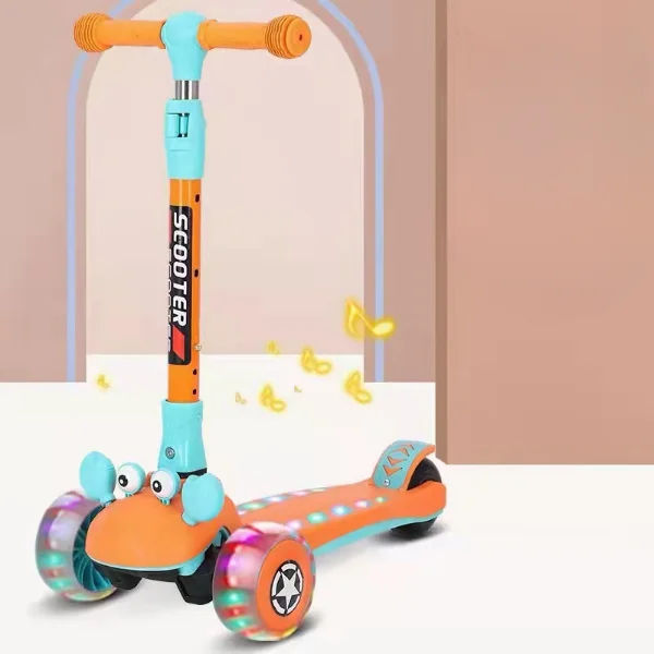 Wholesale Foldable Adjustable Height 3 Wheels Scooter Kid Children foot Led Three Wheel Kids Mini Kick Scooter for Kids