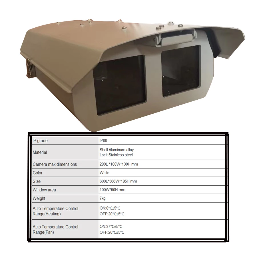 all-weather 18' indoor outdoor double window Heavy duty laser PTZ  housing cctv enclosure with heater and fan