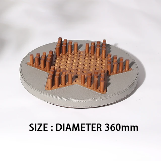 Wooden leather Chinese Checkers Board Game Set Checkers Board Game Classic Strategy Family Board Game For Kids And Adults