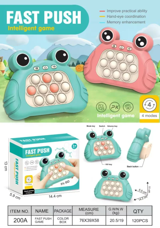 Quick Push Game Popit Electronic Fast Light-up Handheld Game Console Puzzle Electronic Espanol Fidget Toy Popit For Kids