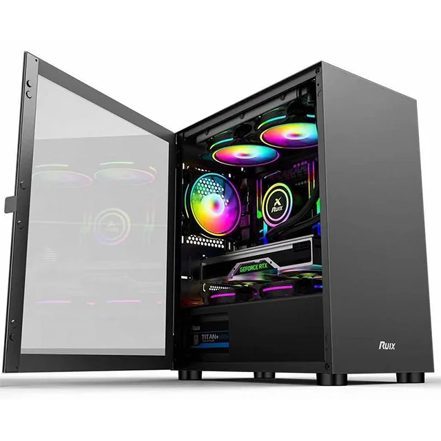 0,5 мм SPCC черное покрытие блок питания ATX/M-ATX/ITX случае игровой компьютер с USB1.0 * 2 + HD аудио USB3.0 * 1 шасси размер 330*200*445 мм настольный компьютер *