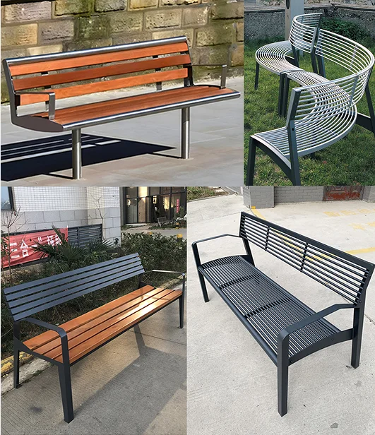 Modern Fiberglass Swan Street Garden Bench Seat Outdoor Furniture Park Patio Benches Nordic Wooden Bench