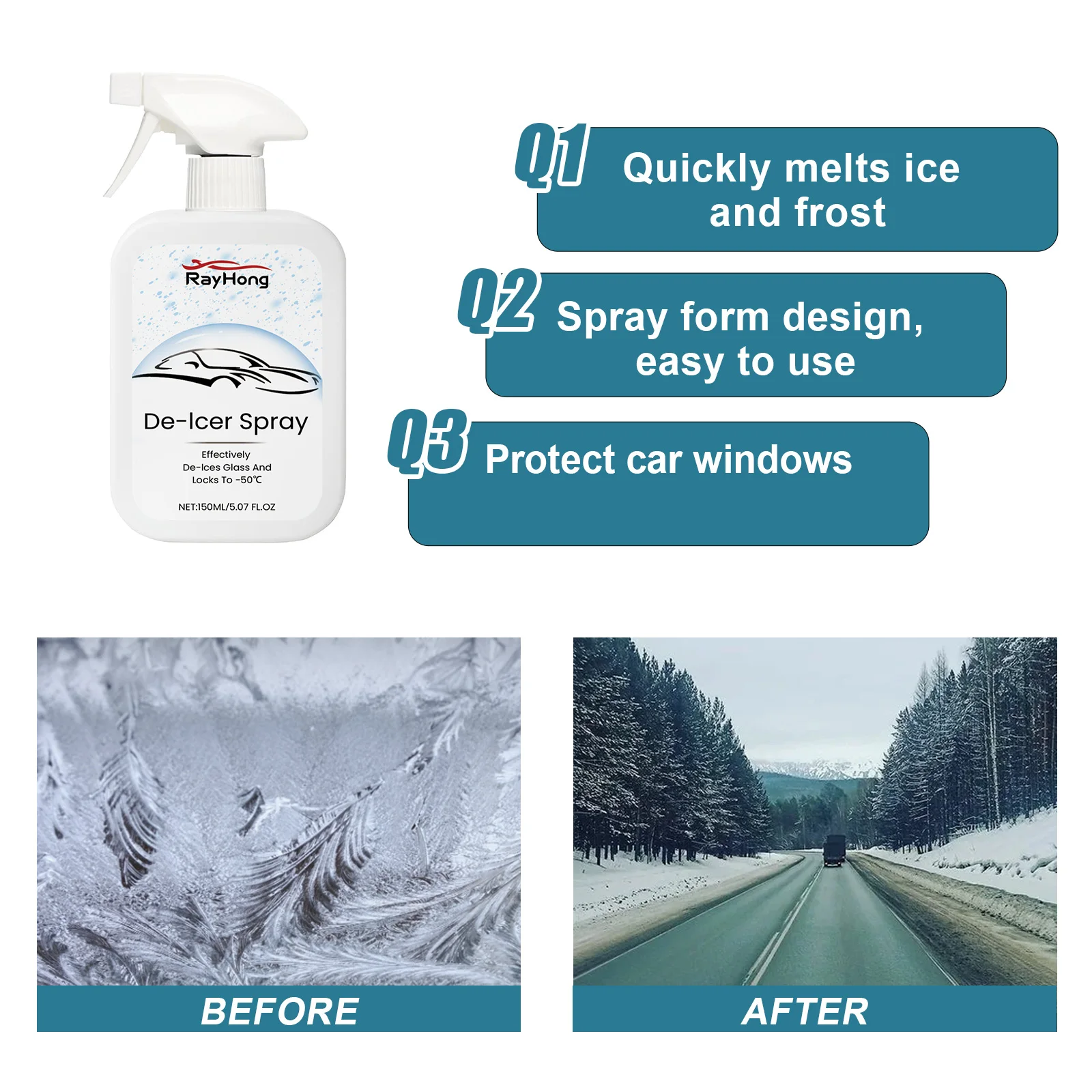 Rayhong OEM&ODM Car Window Anti Freeze Windshield Anti Freeze Winter Anti Freezing Liquid