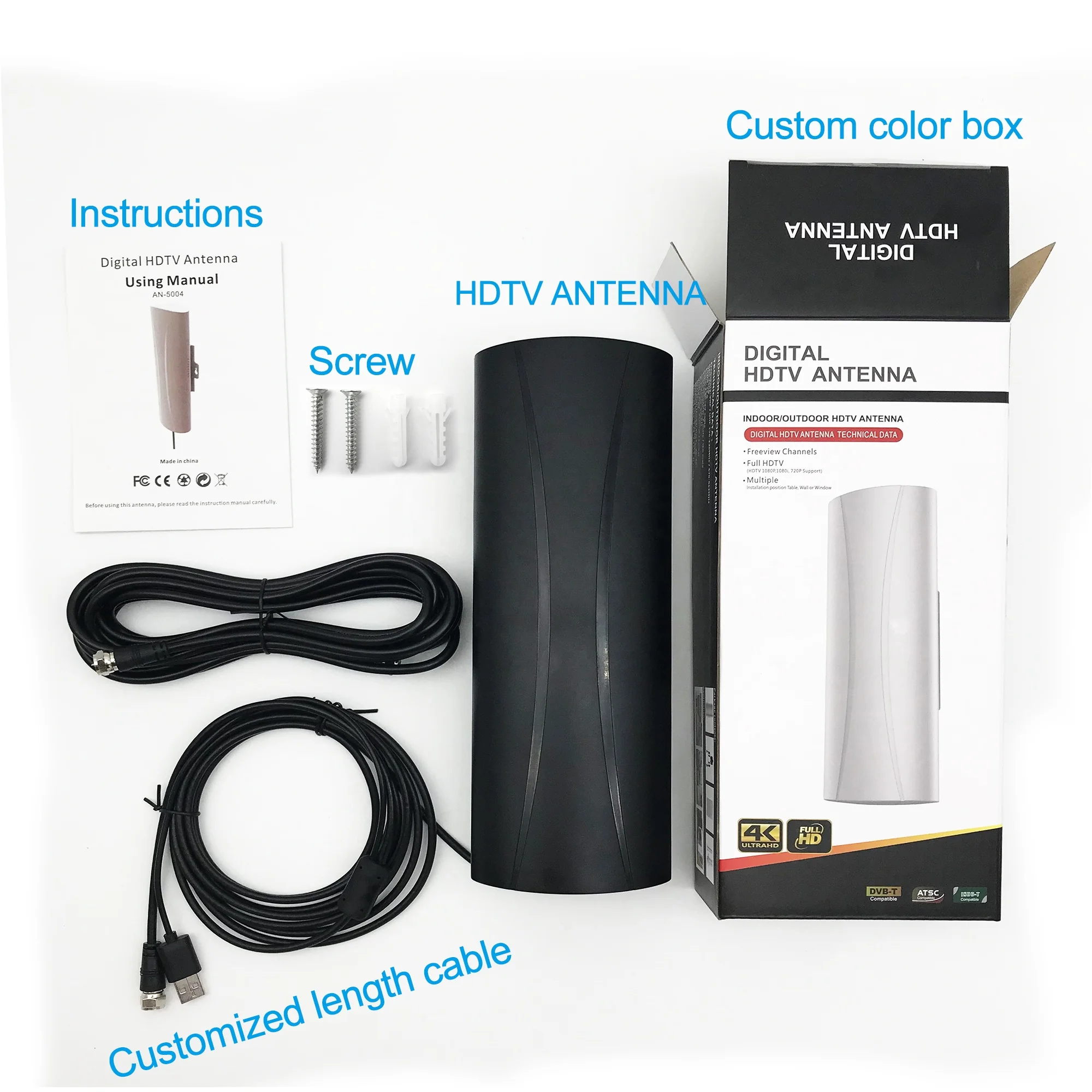 
Wholesale waterproof ATSC 3.0 Ready 4K Ultra-HD fm vhf uhf tv digital hd antenna antena tv 