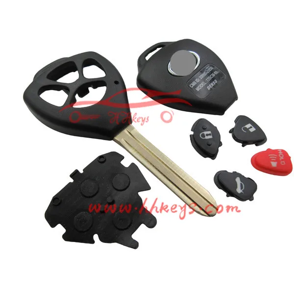 Toyot 3+1 buttons remote key shell with TOY43 blade for Toyot Car Key Shell Case Fob fits Corolla Camry Matrix Yaris RAV4