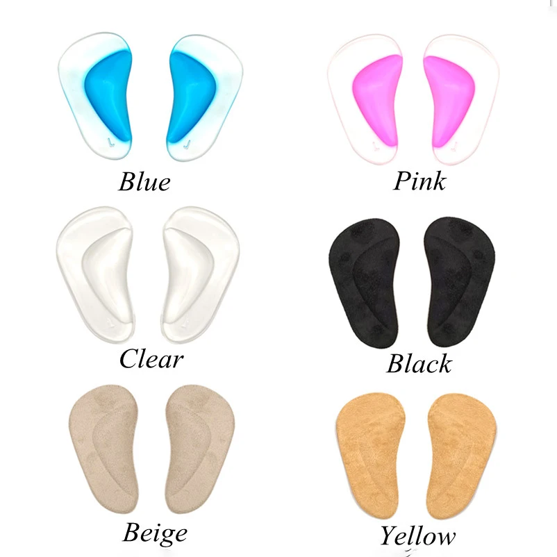 Plantar Fasciitis Arch Support Shoe Insoles Thicken Gel Arch Pads for Flat Feet Self-Adhesive Arch Cushion Inserts for Men&Women