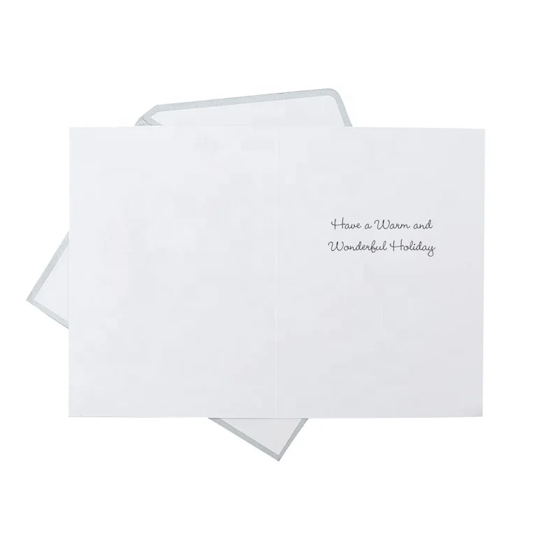 Custom Printing Handmade Winter Holiday Cards, Shiny Glitter Cards Christmas Greeting Cards