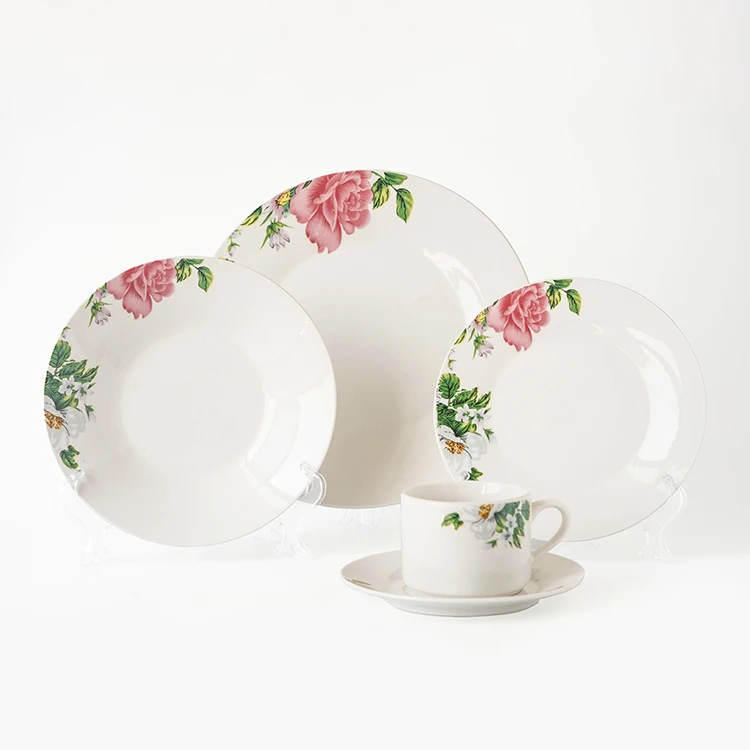 
Sustainable Ceramic Tableware Set 5pcs Multi-functional Plate Kitchenware with Coffee Cup 