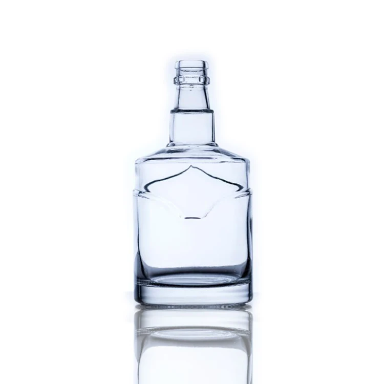 custom your own brand 500ml white color coating round shape liquor glass bottles