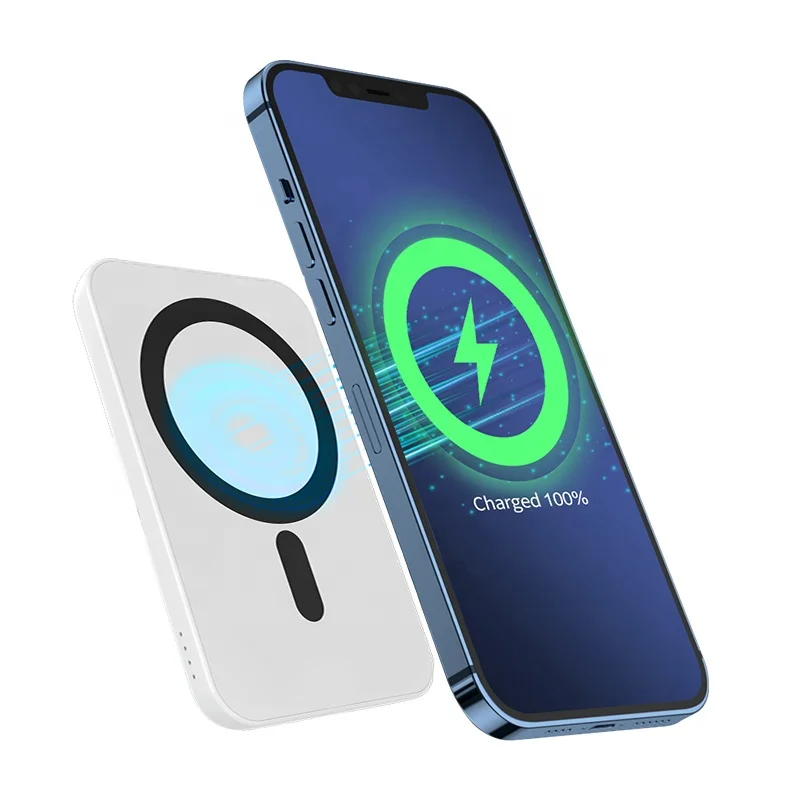 15W Wireless Qc Kc Cell  5000Mah Magsaf Power Bank With Qi