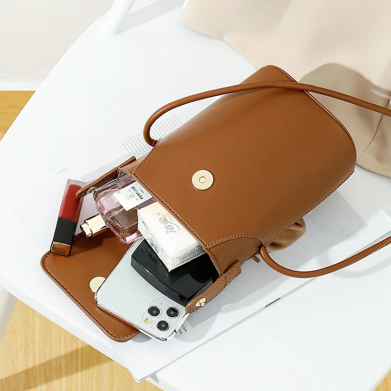 Wholesale Vintage Bucket Women Handbags Mobile Phone Bags For Ladies