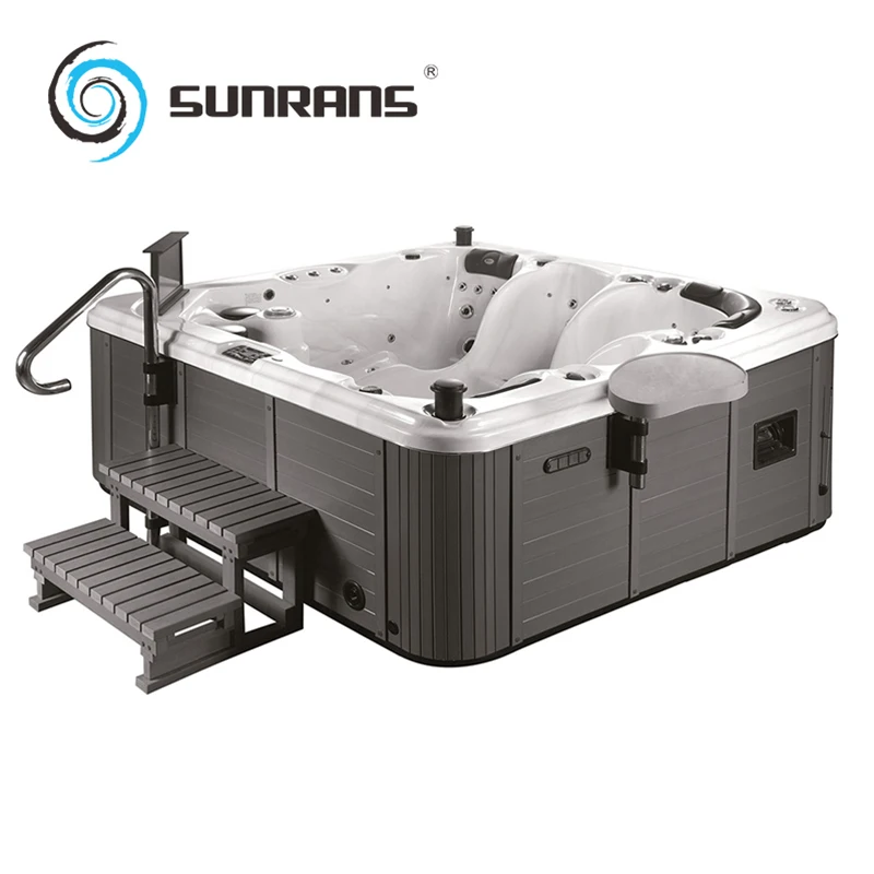 Sunrans hot selling 2.3m balboa acrylic hot tub outdoor massage 5 person spa tubs with underwater led lights