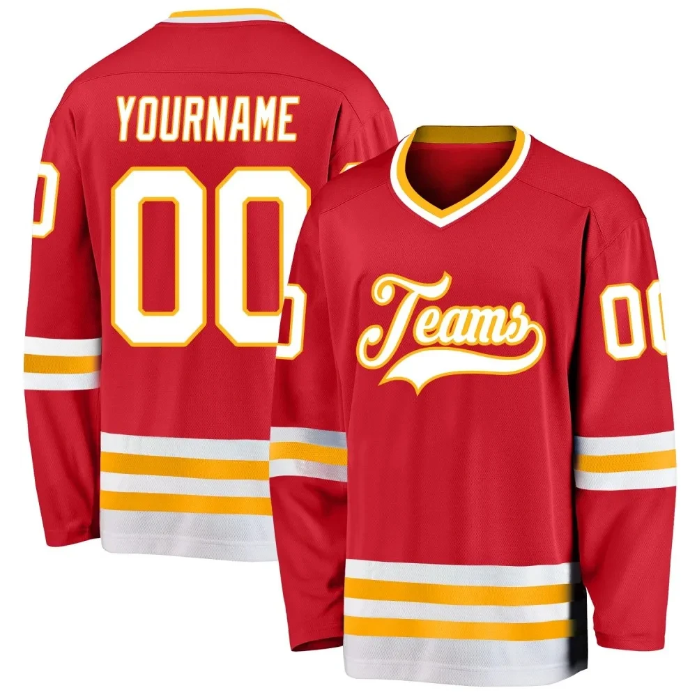 Custom Ice Hockey Jersey Print Your Name Number Team Sports Competition Training Clothing For Men Women Street Shirt