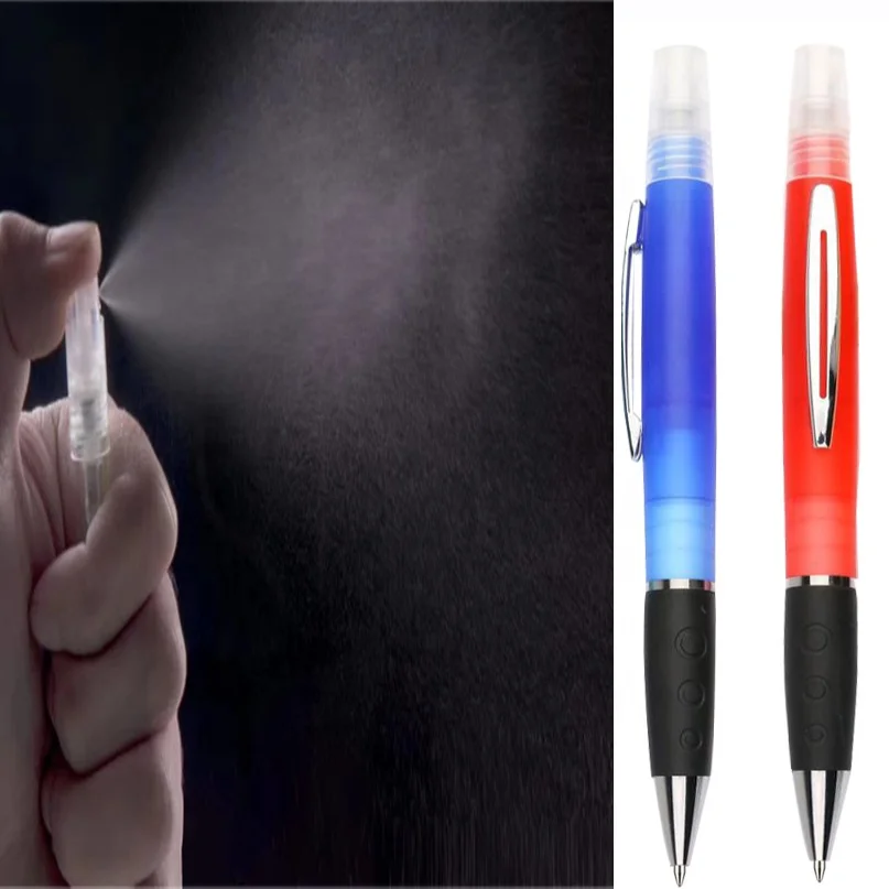 
Personal portable scented plastic sanitize pen Led light mini refill hand cleaning sanitiser gift spray sanitizer pen spray 