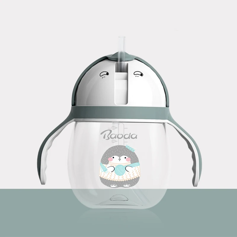 Toddler Infant New  silicone spouts sippy cup  Weighted Straw Cup with without handle 10oz Ounce 240ml Spill Proof