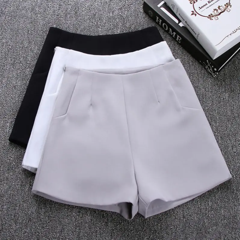 Wholesale New Fashion Women Hot Suit Shorts Pants Solid Color Lady Slim A-line All-match Summer Black Casual Suit Shorts